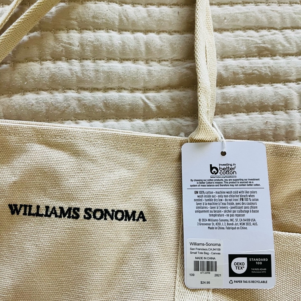 Williams Sonoma Natural Canvas Shopper Small Tote - Picture 6 of 8